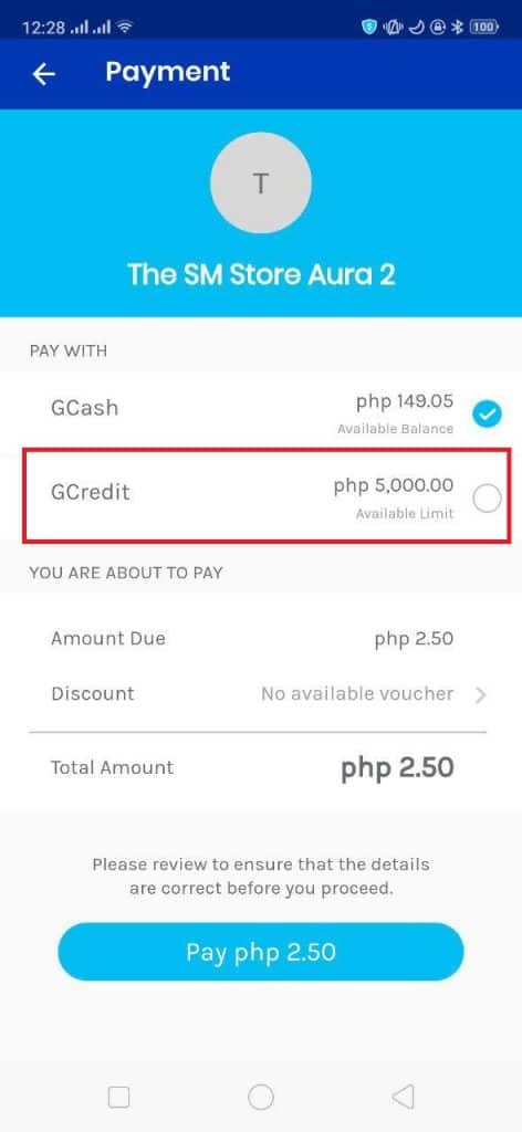 gcredit gcash payment