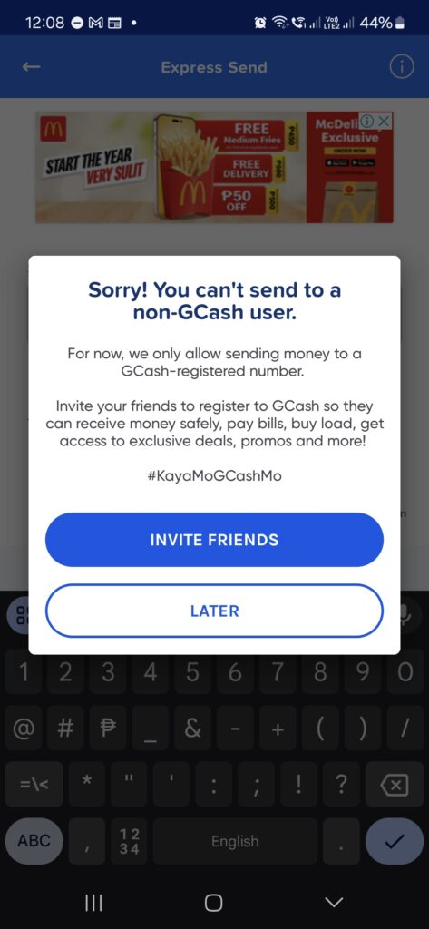 GCash Express Send for non GCash recipients