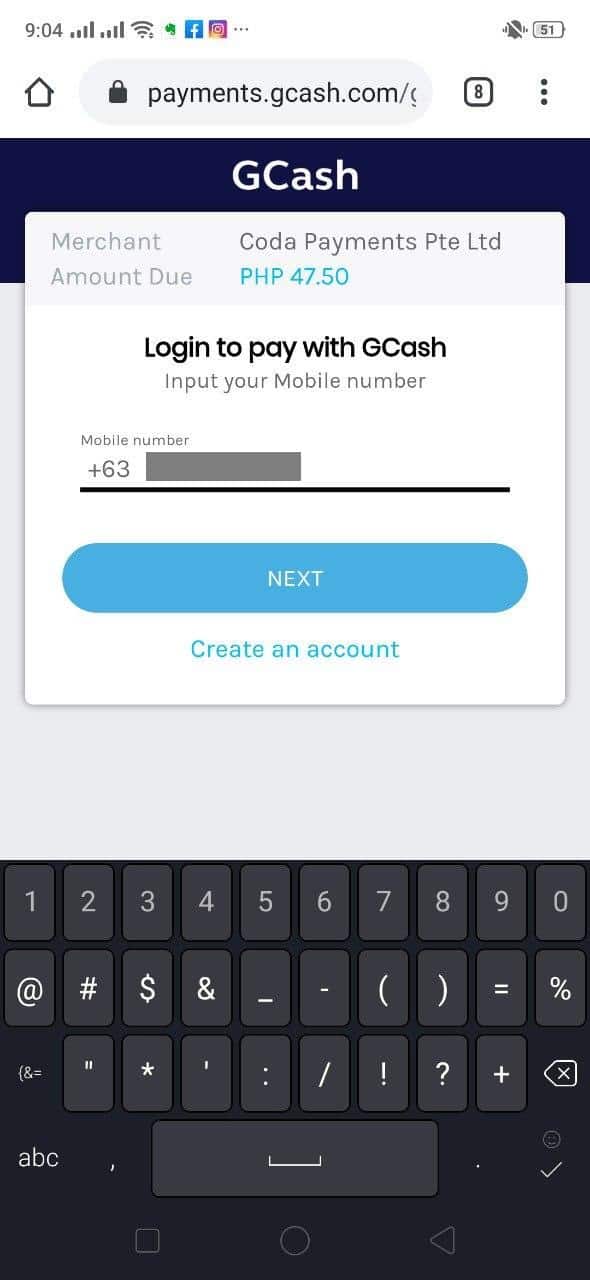Paying GCash in (Mobile Legends, League of