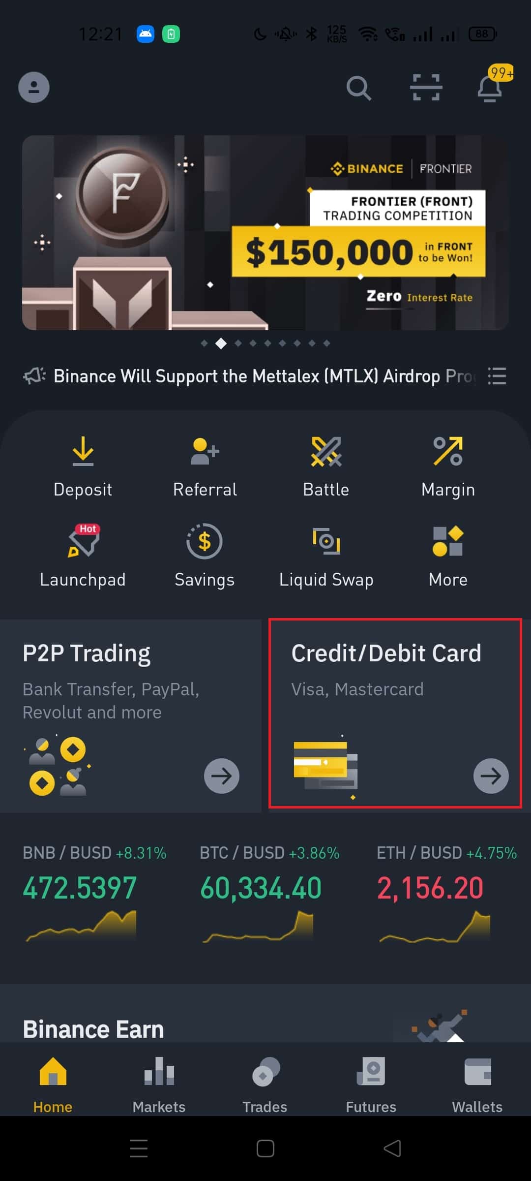 binance buy crypto with debit card fees