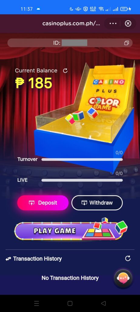 The Casino Plus Color Game Live Perya main page in GLife