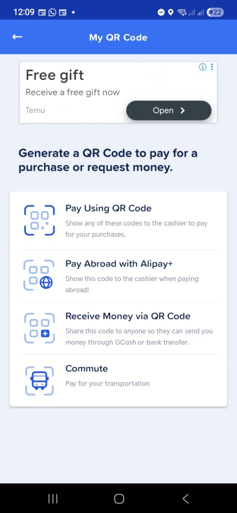 Generate QR in GCash with Pay QR, Pay Abroad with Alipay+, Receive Money and Commute